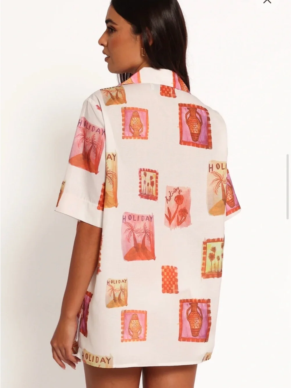 Petal & Pup• NWT  Tropical Postcard Tie-Front Top  / cover up PTP 24” - Picture 3 of 6